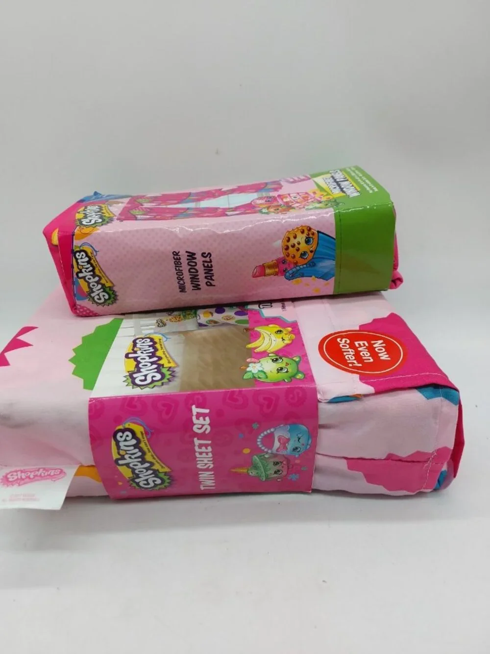 Shopkins Curtains & 3 Piece  Twin Sheet Set NWT